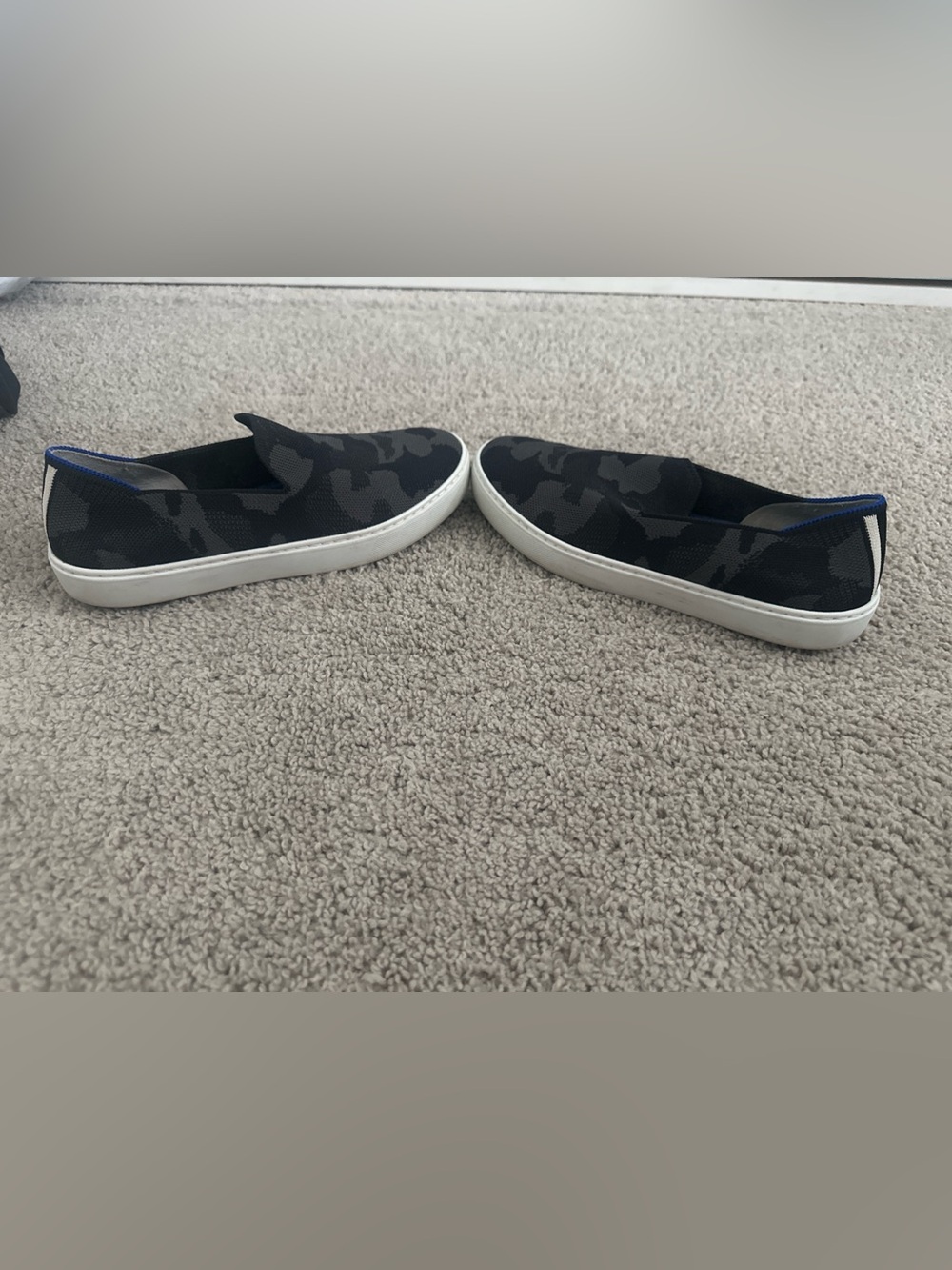 Rothy’s The Sneaker Camo Knit Slip On Shoes Black Blue Women’s 8 - Picture 4 of 6